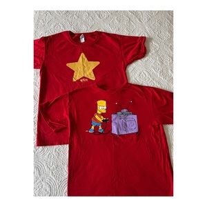 Youth Unisex T-Shirts - Lot of 2 - Size XL/XXL Bart Simpson / Steven Universe
